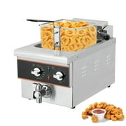 Aoile 6.3 Qt Commercial Electric Deep Fryer with Basket, Timer \u0026 Drain, Countertop Oil Fryer in Stainless Steel